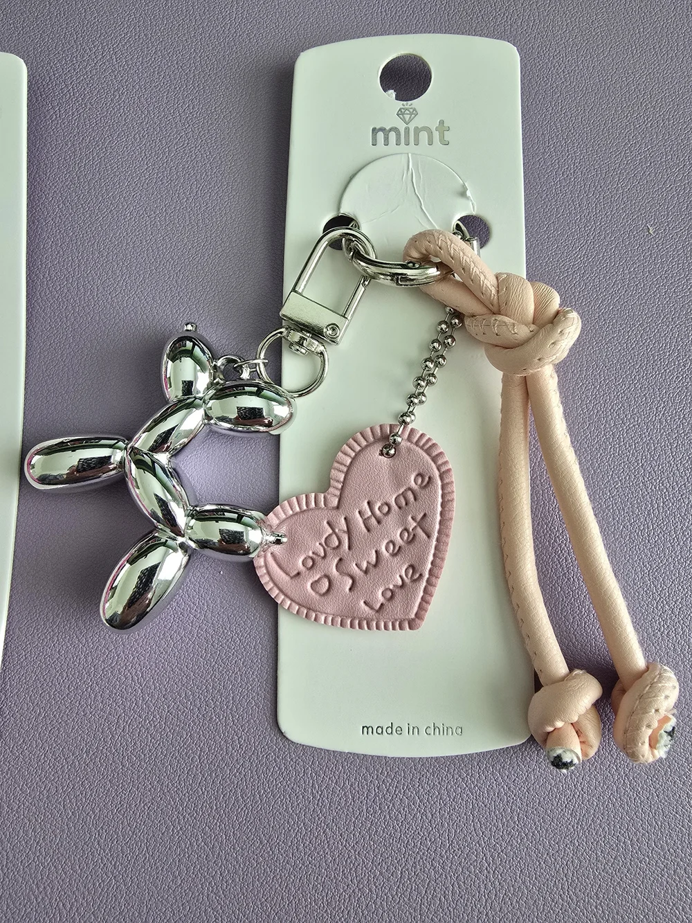Mint Balloon Dog Bag Charm Keychains - Pick One - Peach, Pink, Blue, Yellow, NWT